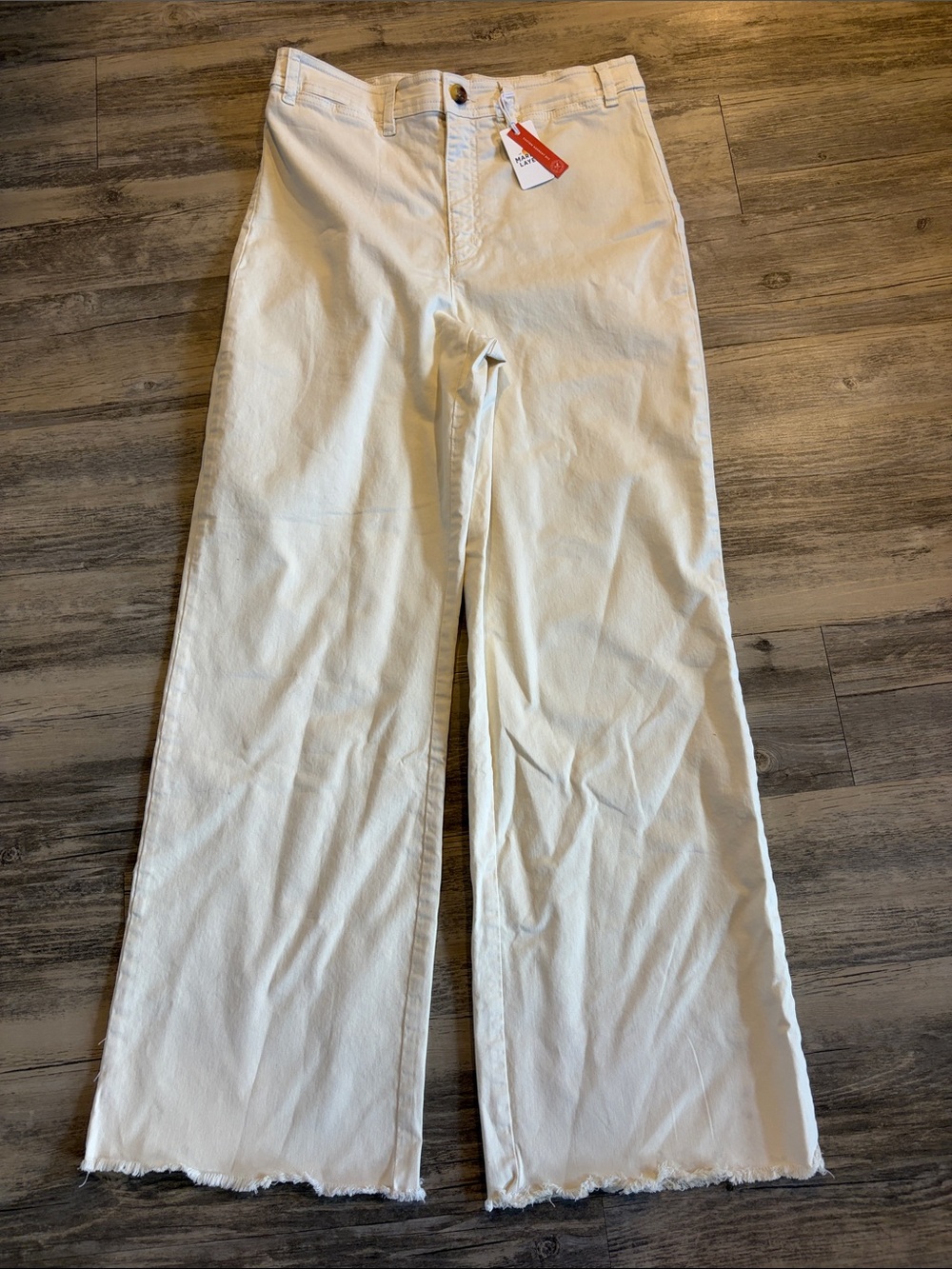 Marine Layer Cream Wide-Leg Pants